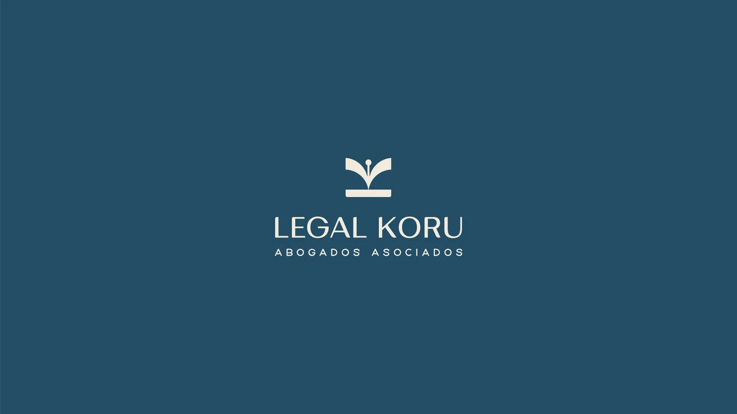 Logo de Legal Koru sobre azul