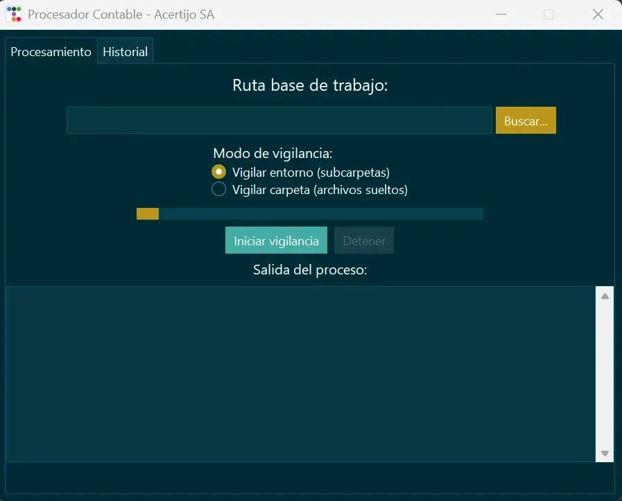 Captura del proyecto Procesador contable automatizado
